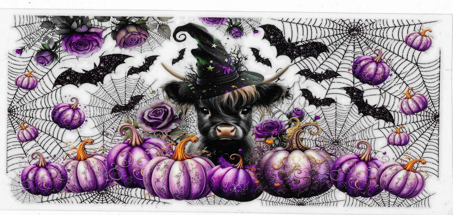 Purple Pumpkin Halloween Cow