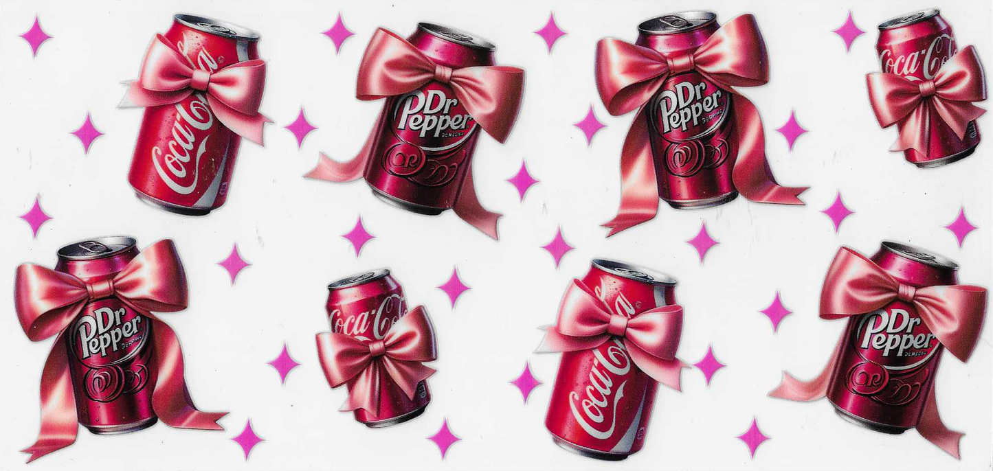 Dr Pepper & Coke With Pink Bows