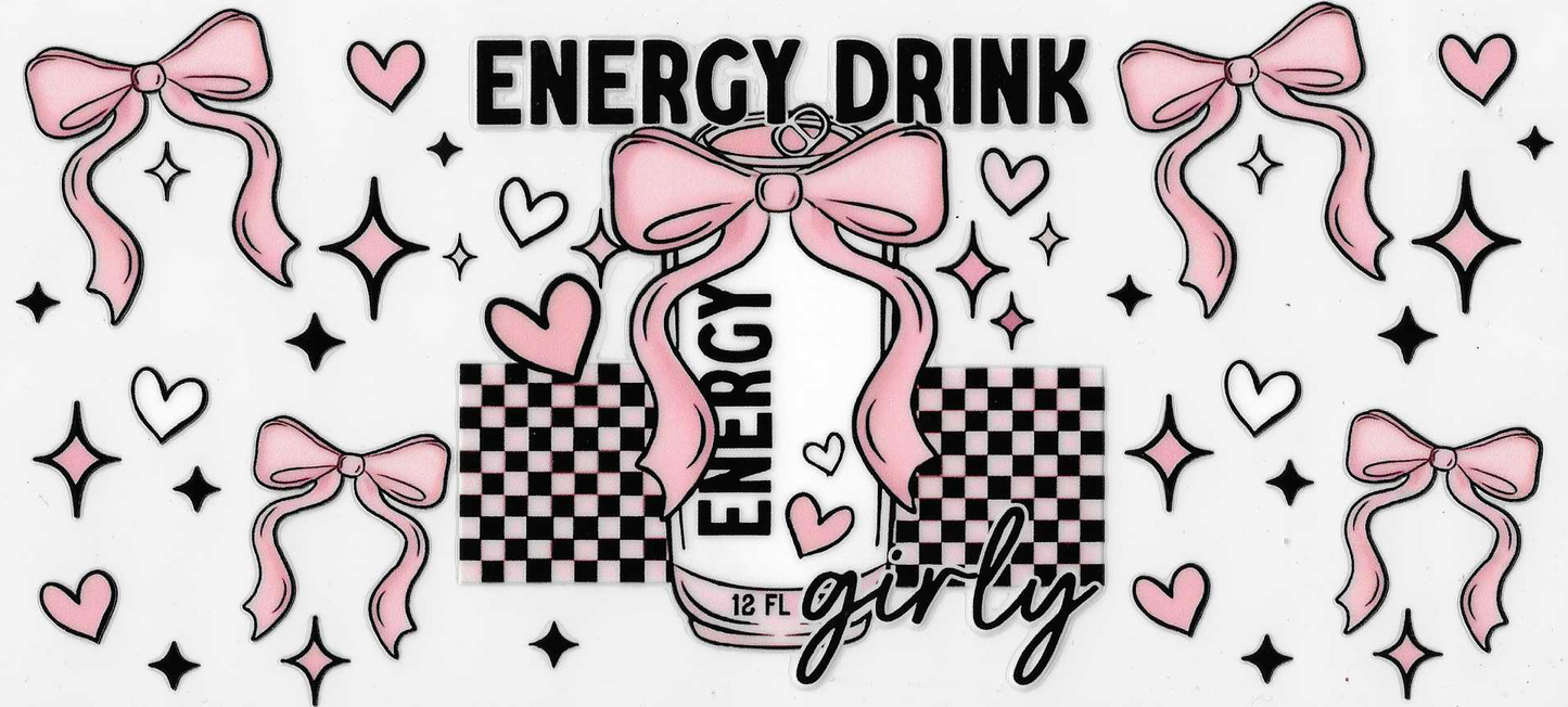 Energy Drink Girly Pink Bows