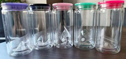 Acrylic 16 oz Snowglobe W/Colored Lid