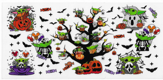 Halloween Yoda In Trees