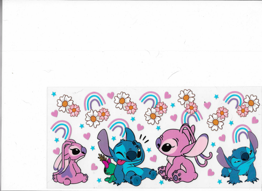 Stitch & Angel With Rainbows