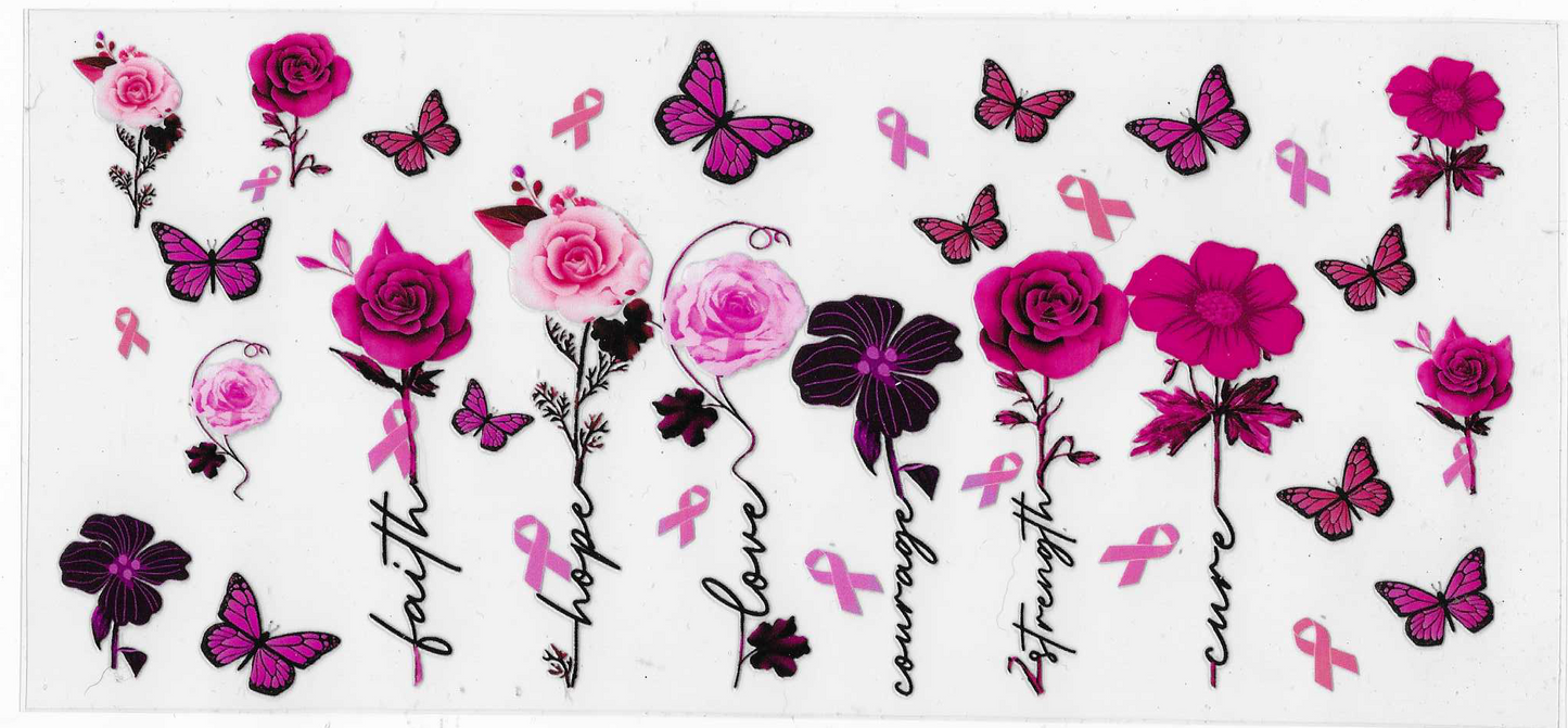 Faith Hope Love Sayings With Pink Flowers