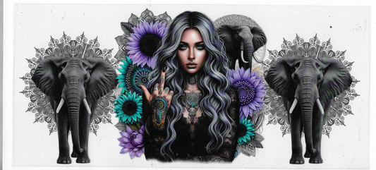 Tattoo Girl With Elephants