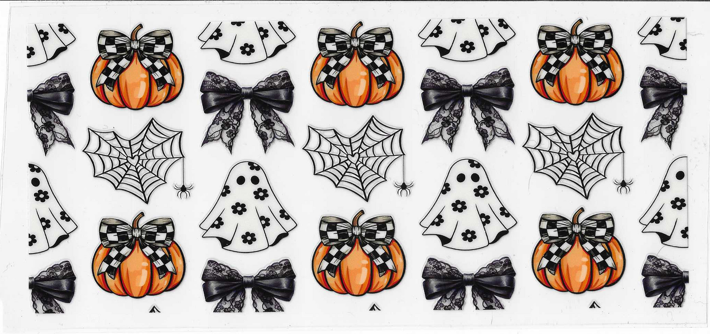 Ghosties With Bows & Pumpkins