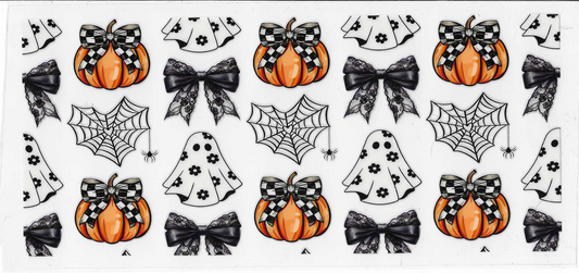 Ghosties With Bows & Pumpkins