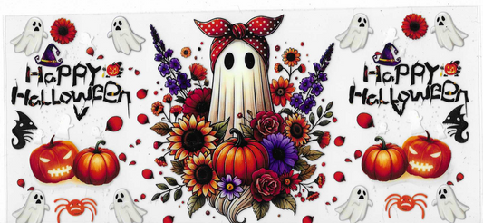 Happy Halloween Ghostie With Pumpkins