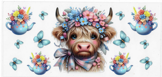 Cow & Tea Kettle With Flowers
