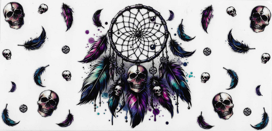 Skull Dream Catcher With Flowers