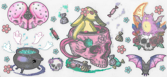 Holographic Pink Skull Cup