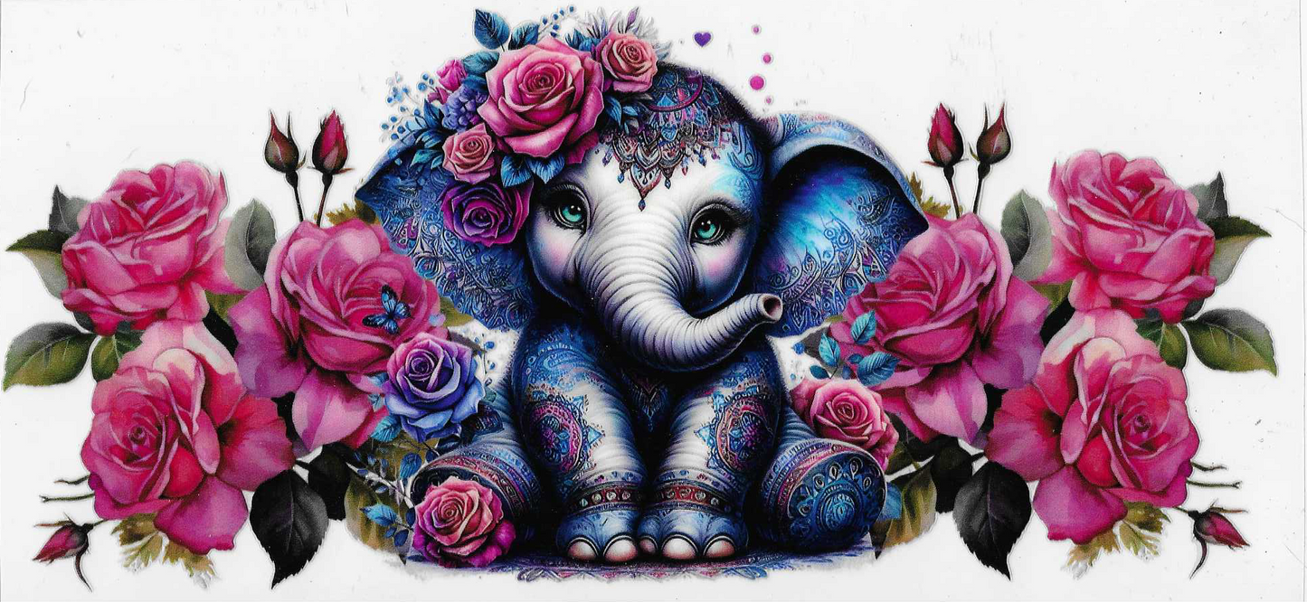 Elephant With Roses