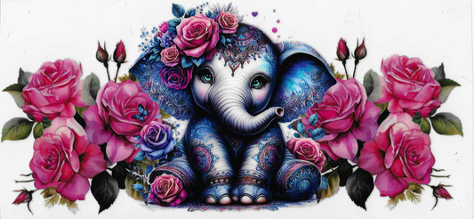 Elephant With Roses