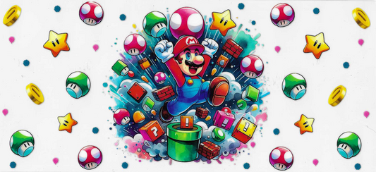 Mario With Stars, Mushrooms, Coins