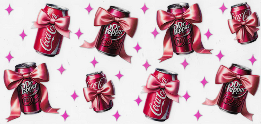 Dr Pepper & Coke With Pink Bows