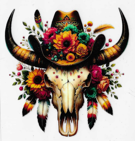 Bull With Hat & Flowers