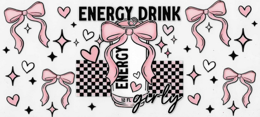 Energy Drink Girly Pink Bows