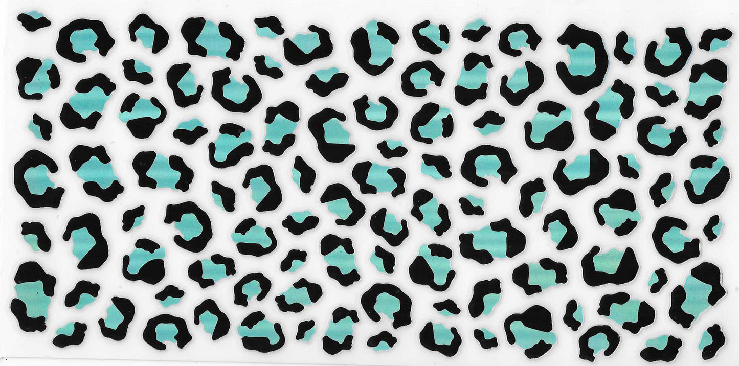 Turquoise Holographic Leopard