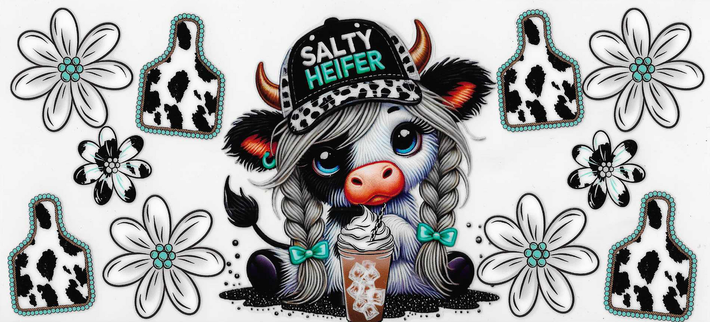 Salty Heifer Cow With Flowers