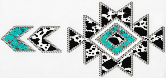 Southwestern Turquoise Cow Print