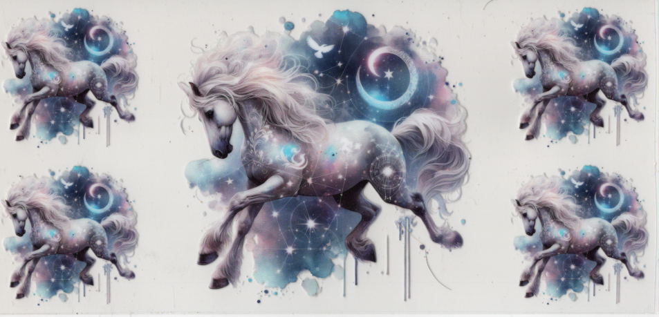 White & Purple Horse