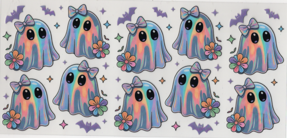 Purple & Pink Ghostie With Flowers