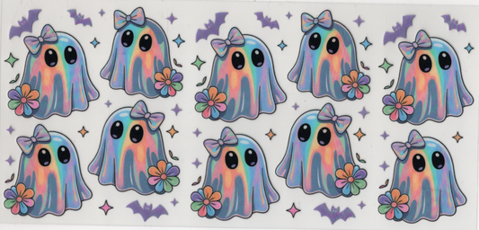 Purple & Pink Ghostie With Flowers
